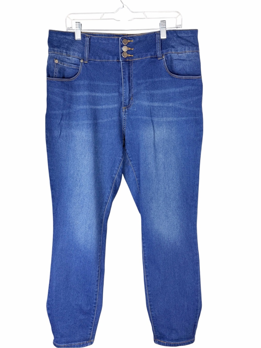 Tahari Premium Denim Women’s Size 16/33 High Rise 3 Button Straight Leg Jeans